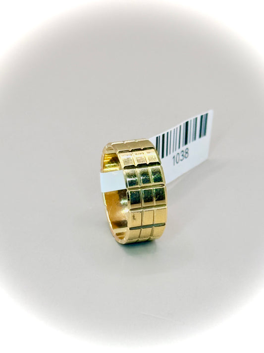 18kt Plain 3 Rows Wedder