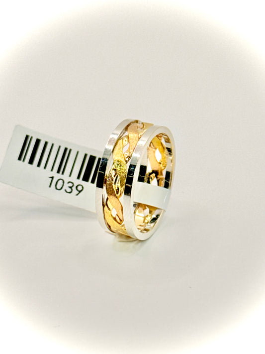 18kt 2Tone Braid Wedder