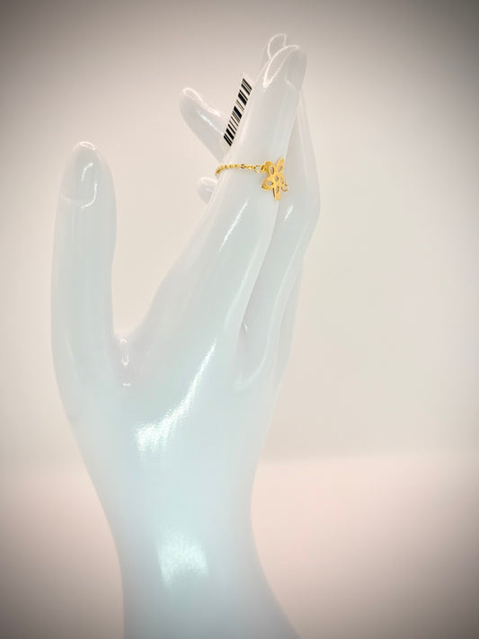 19kt chain flower design Ring