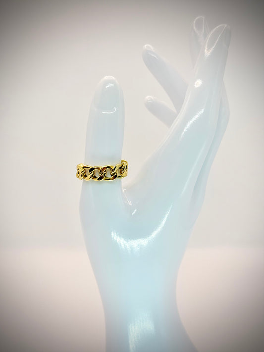 18kt Thick Chain Ring