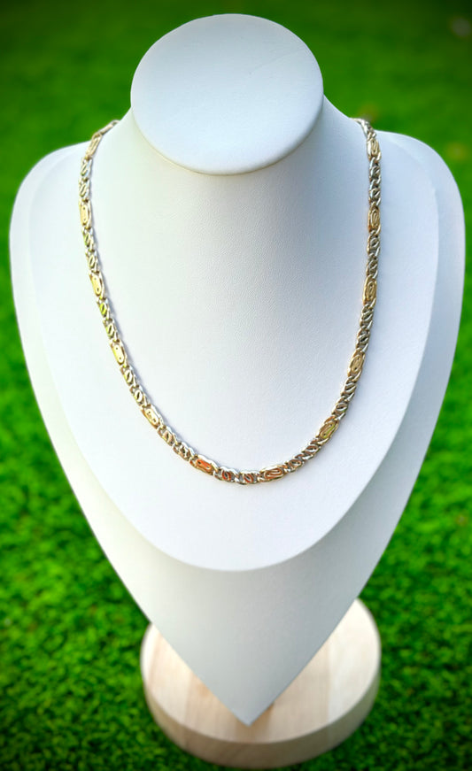 18kt 2Tone Snail unisex Chain