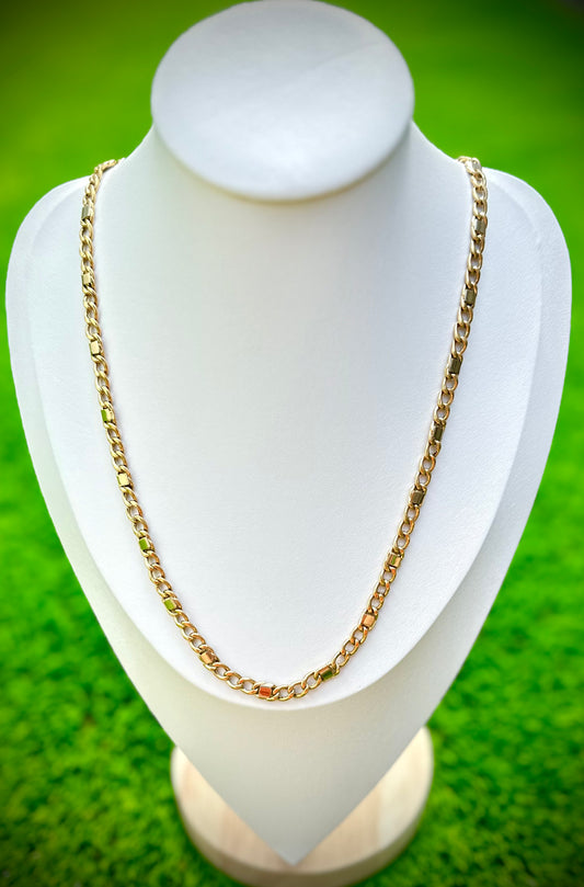 18kt unisex Figaro Chain