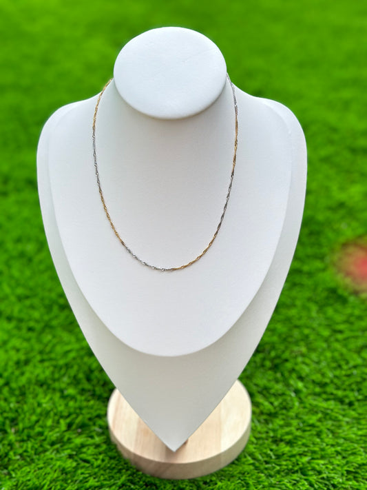 18kt 2Tone Singapore Chain