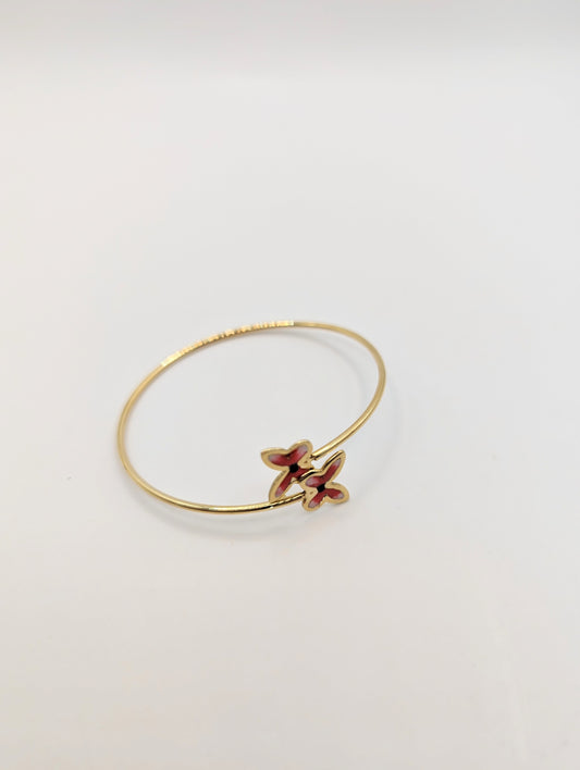 18kt Butterfly Bangle