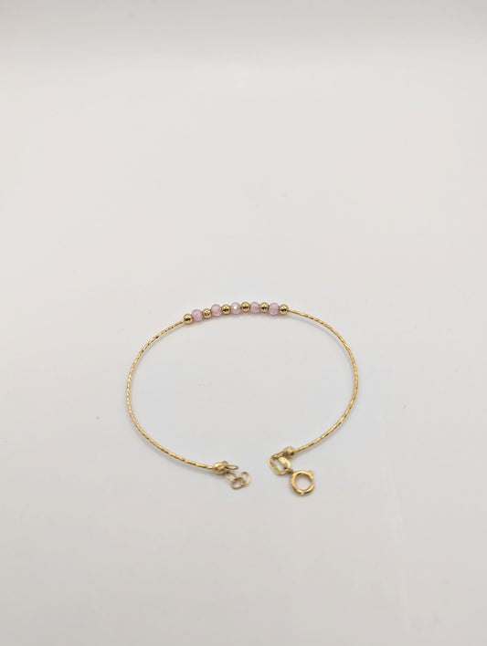18kt pink cz bangle
