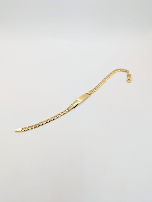 18kt Plain ID Bracelet