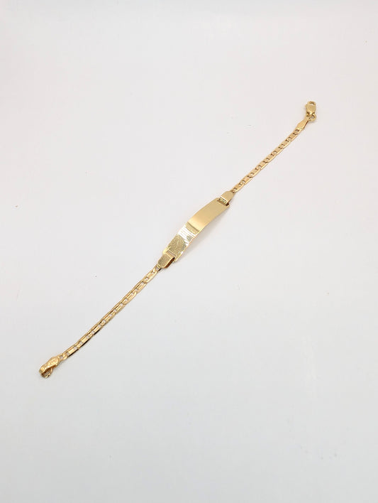 18kt Plain ID Bracelet