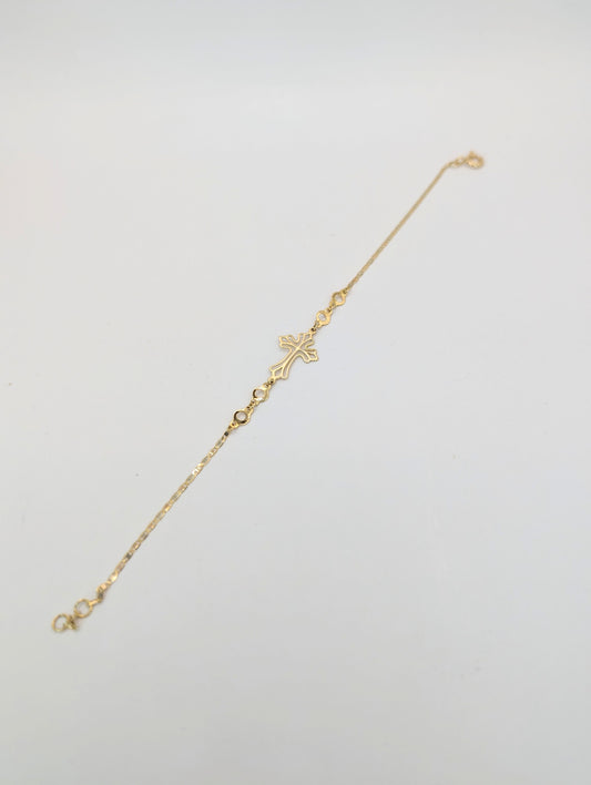 18kt Cross Bracelet