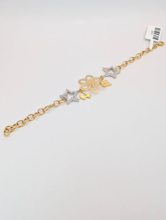 18kt CZ Charms Bracelet