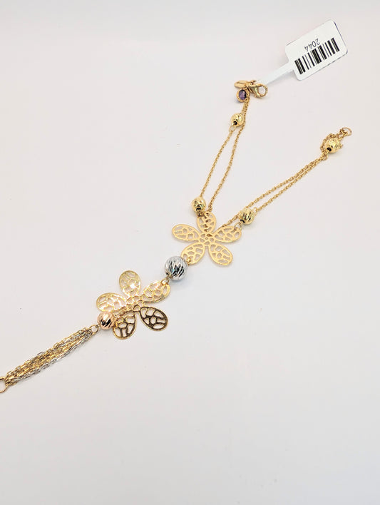 18kt Flowers Ring Bracelet