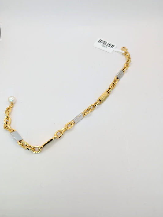 18kt Two Tone Solid Bracelet
