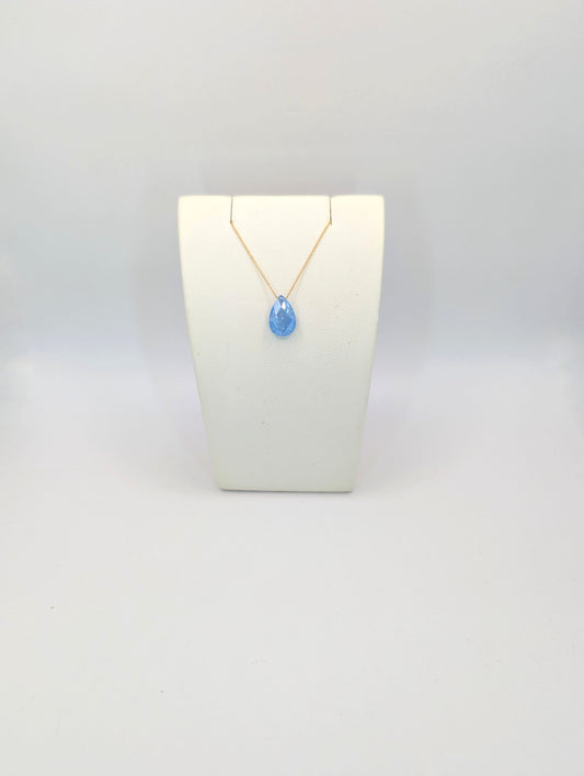 18kt Blue Pear Necklace