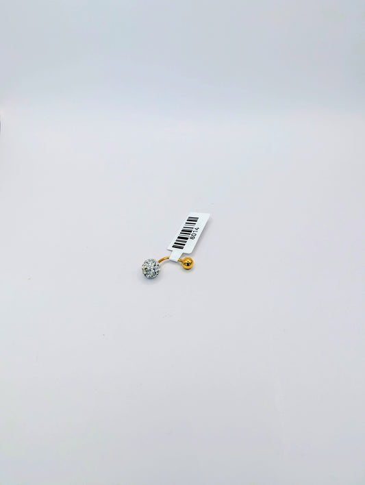 18kt CZ Ball Belly Piercing