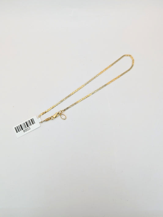 18kt CZ Tiger's Eye Anklet