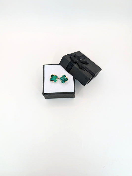 18kt Green clover Earring