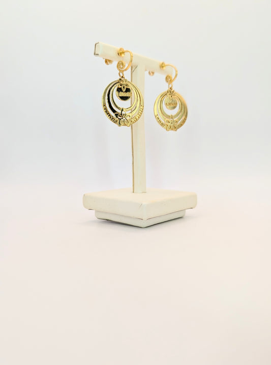 18kt Moon Circle Earrings