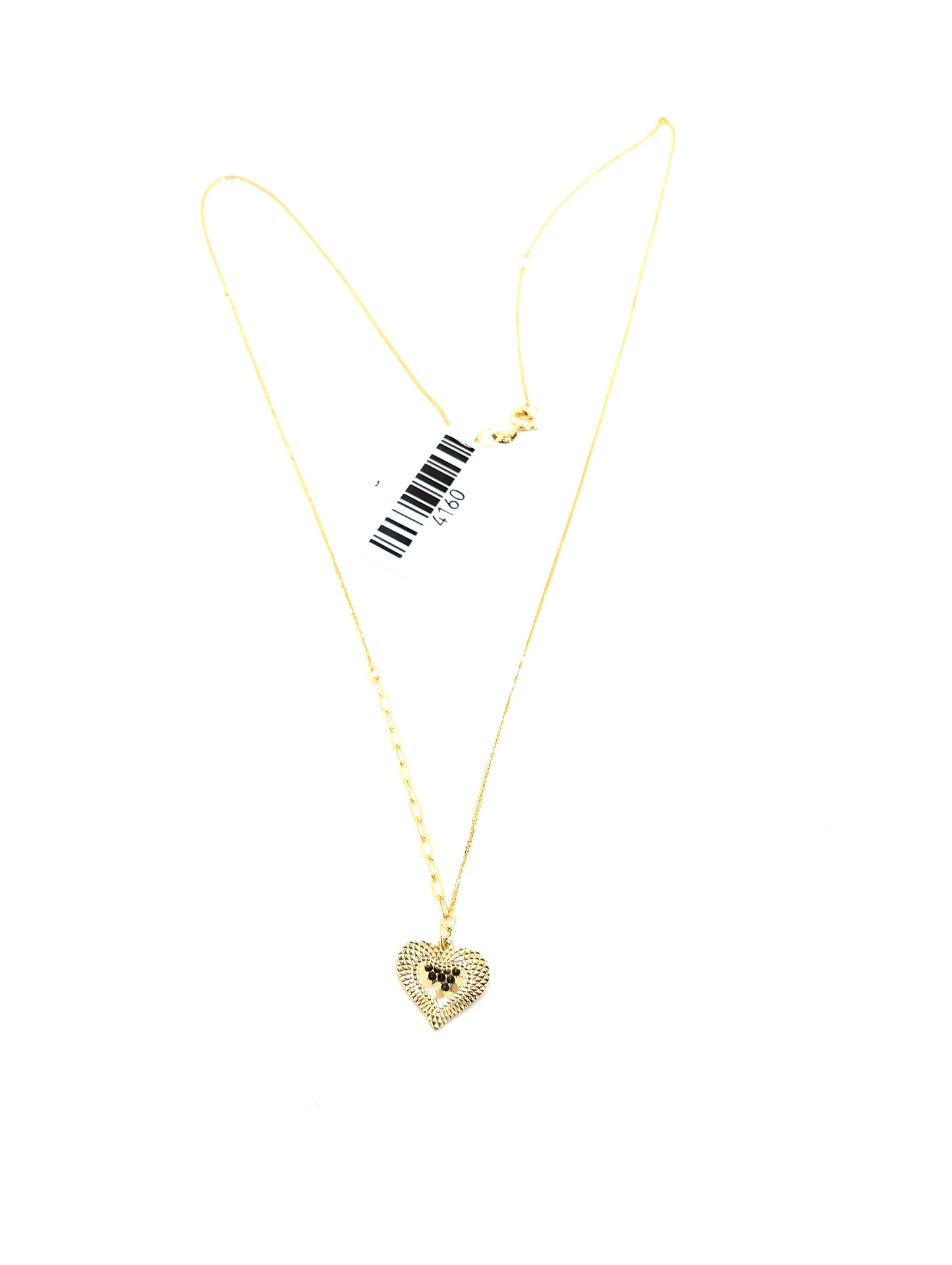 18KT Gold Textured Heart Necklace