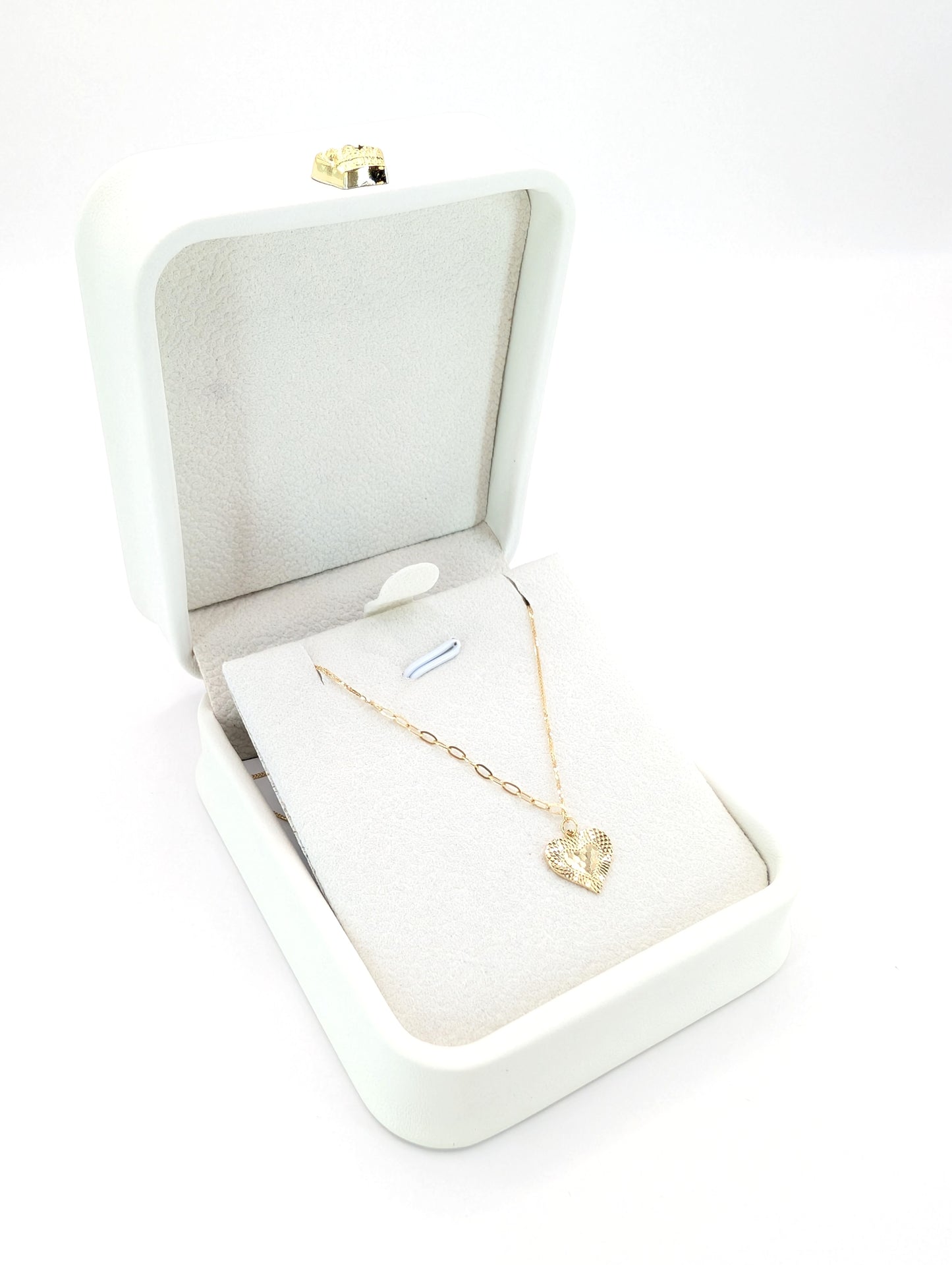 18KT Gold Textured Heart Necklace