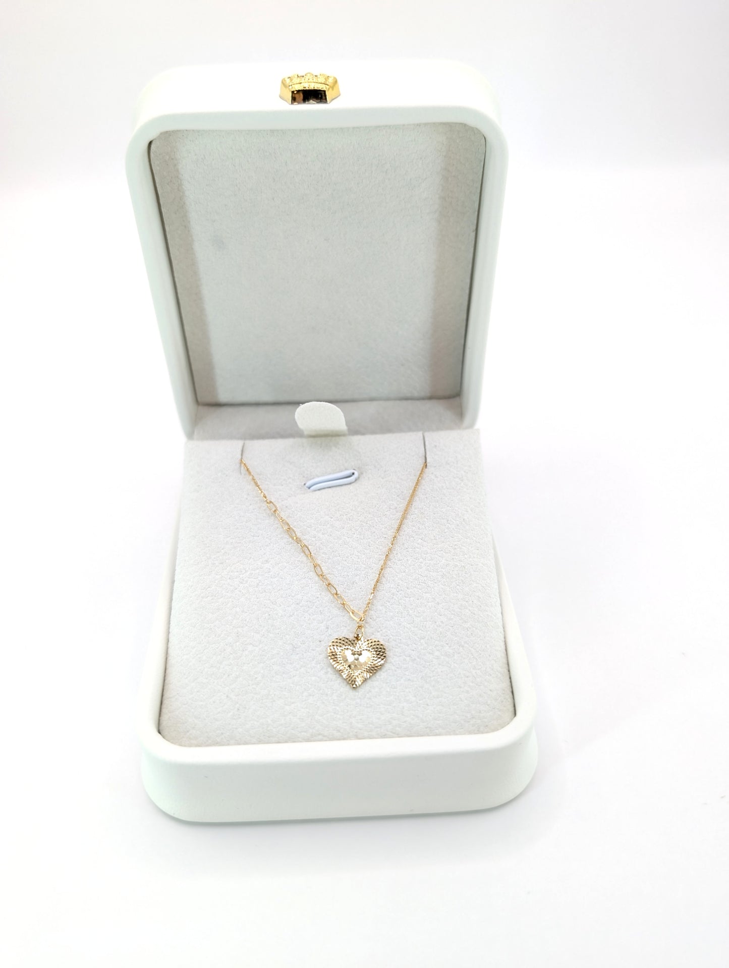 18KT Gold Textured Heart Necklace