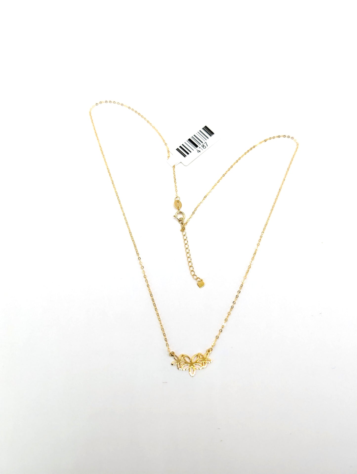 18KT Gold Floral Filigree Necklace