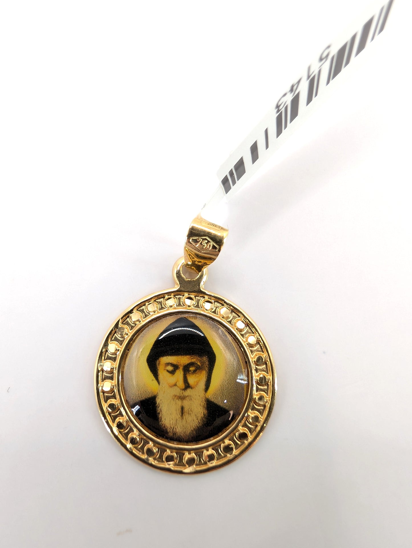 18KT Gold Saint Charbel Pendant – Icon Medal