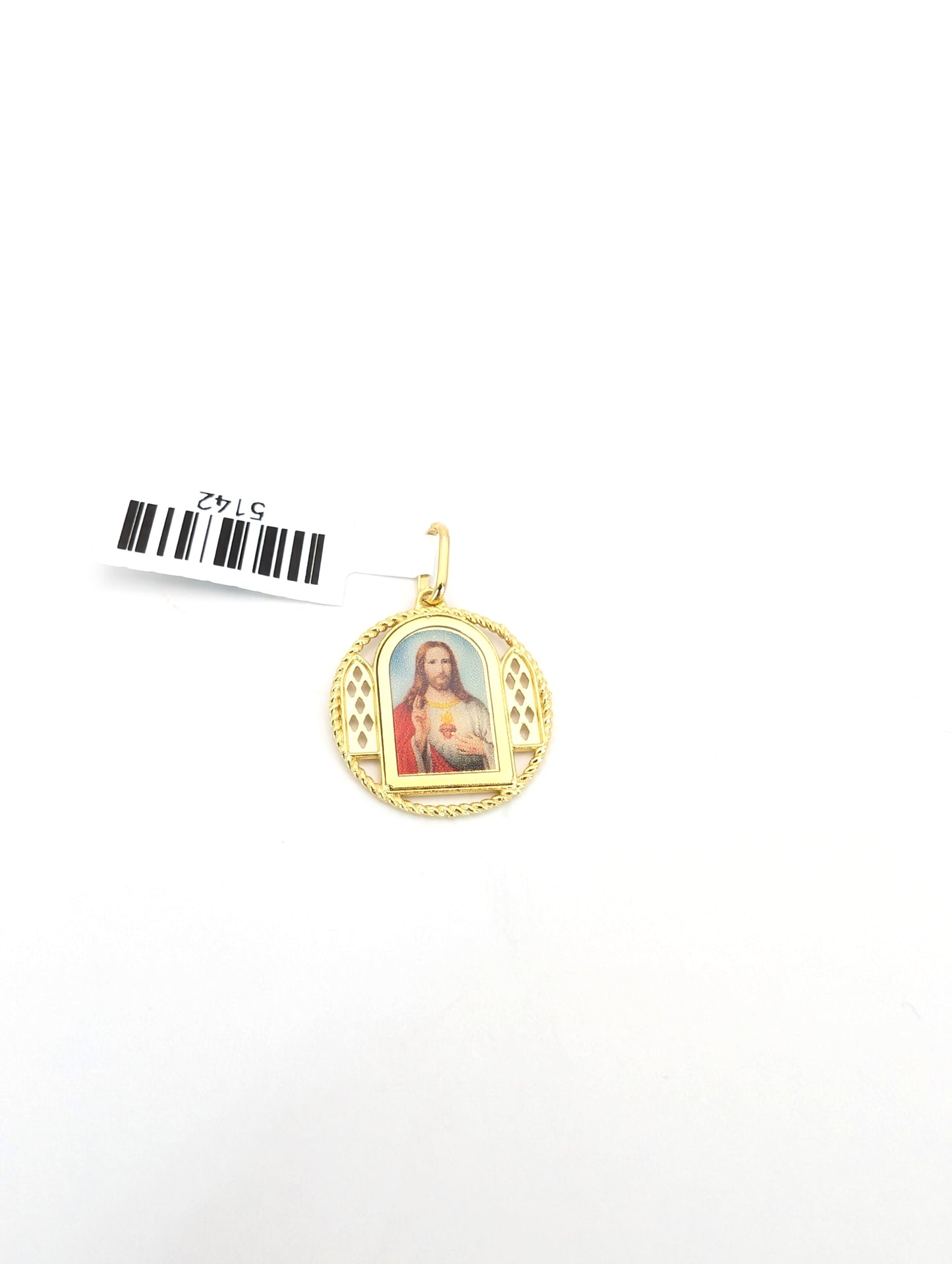 18KT Gold Sacred Heart of Jesus Pendant – Icon Medal