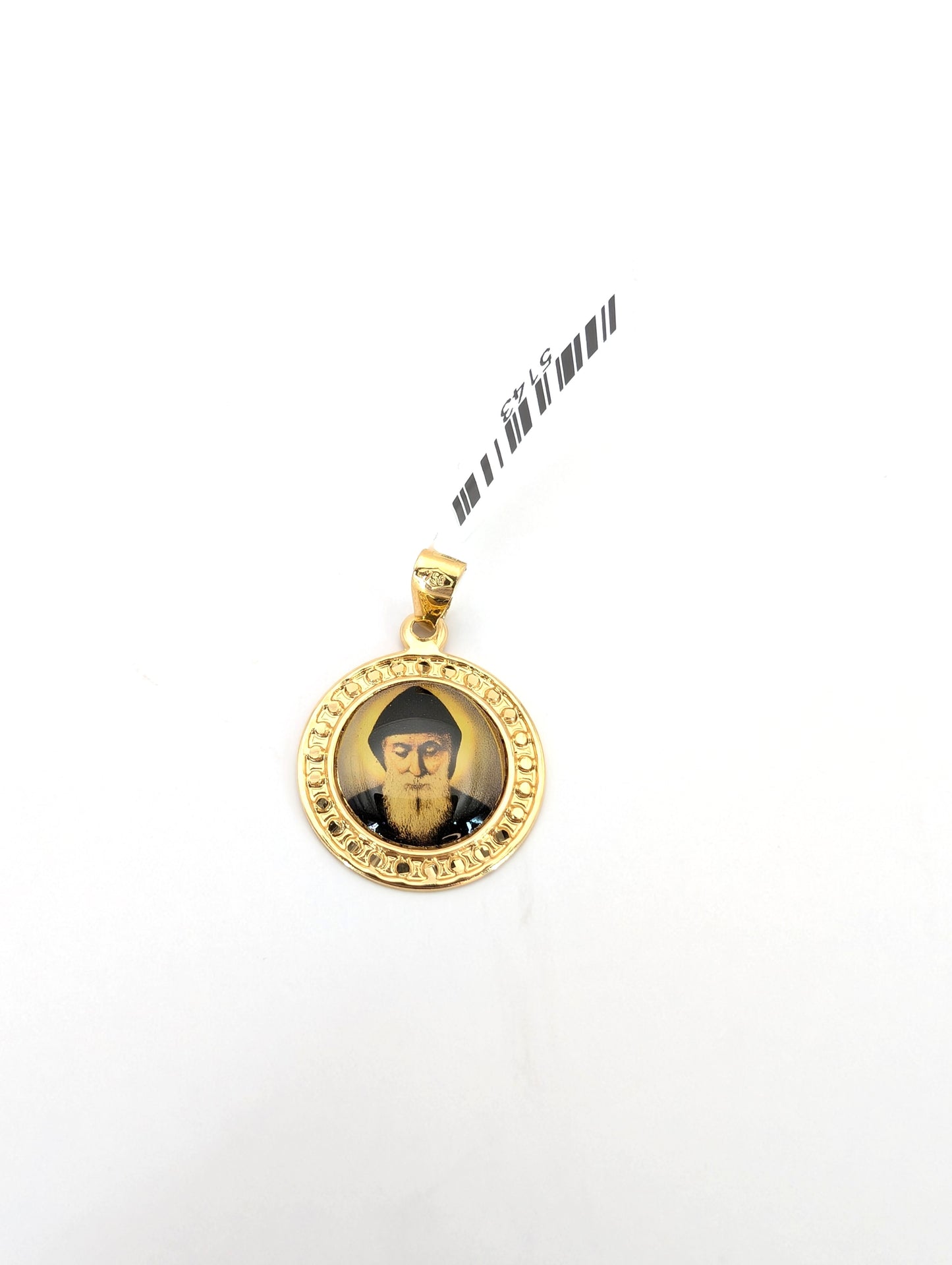 18KT Gold Saint Charbel Pendant – Icon Medal