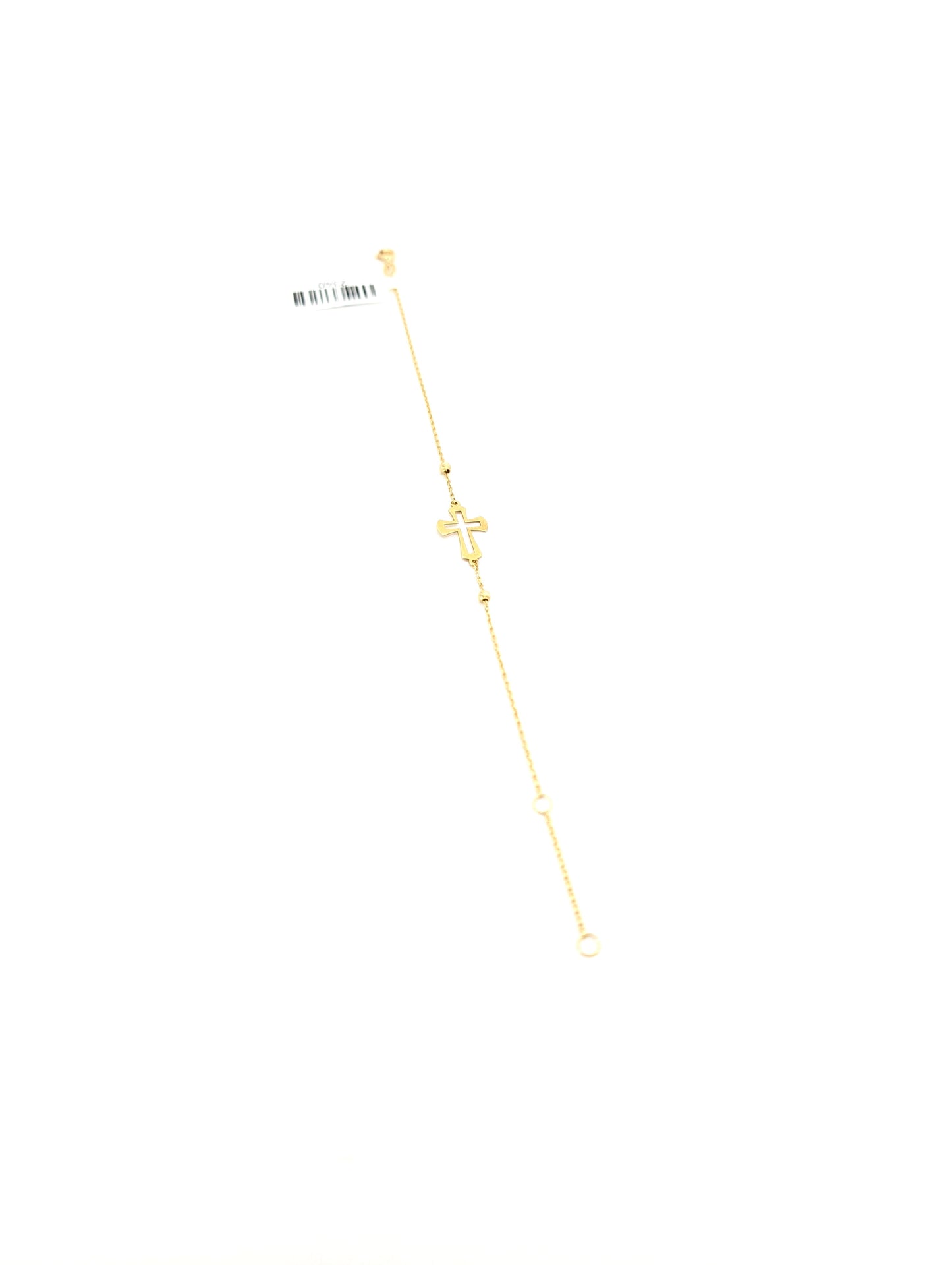 18KT Gold Minimal Cross Bracelet
