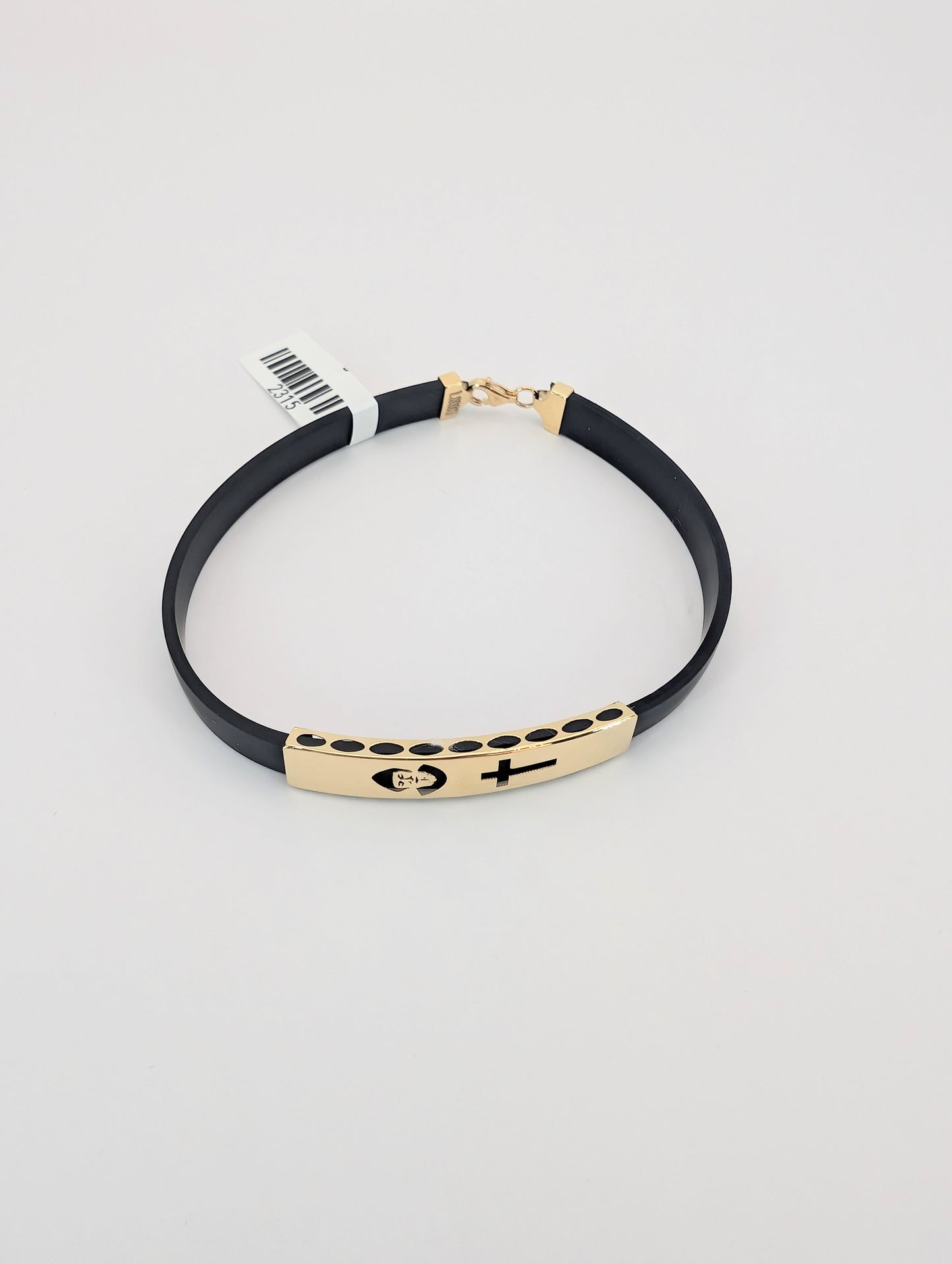 18K Gold St. Charbel & Cross Men's Bracelet