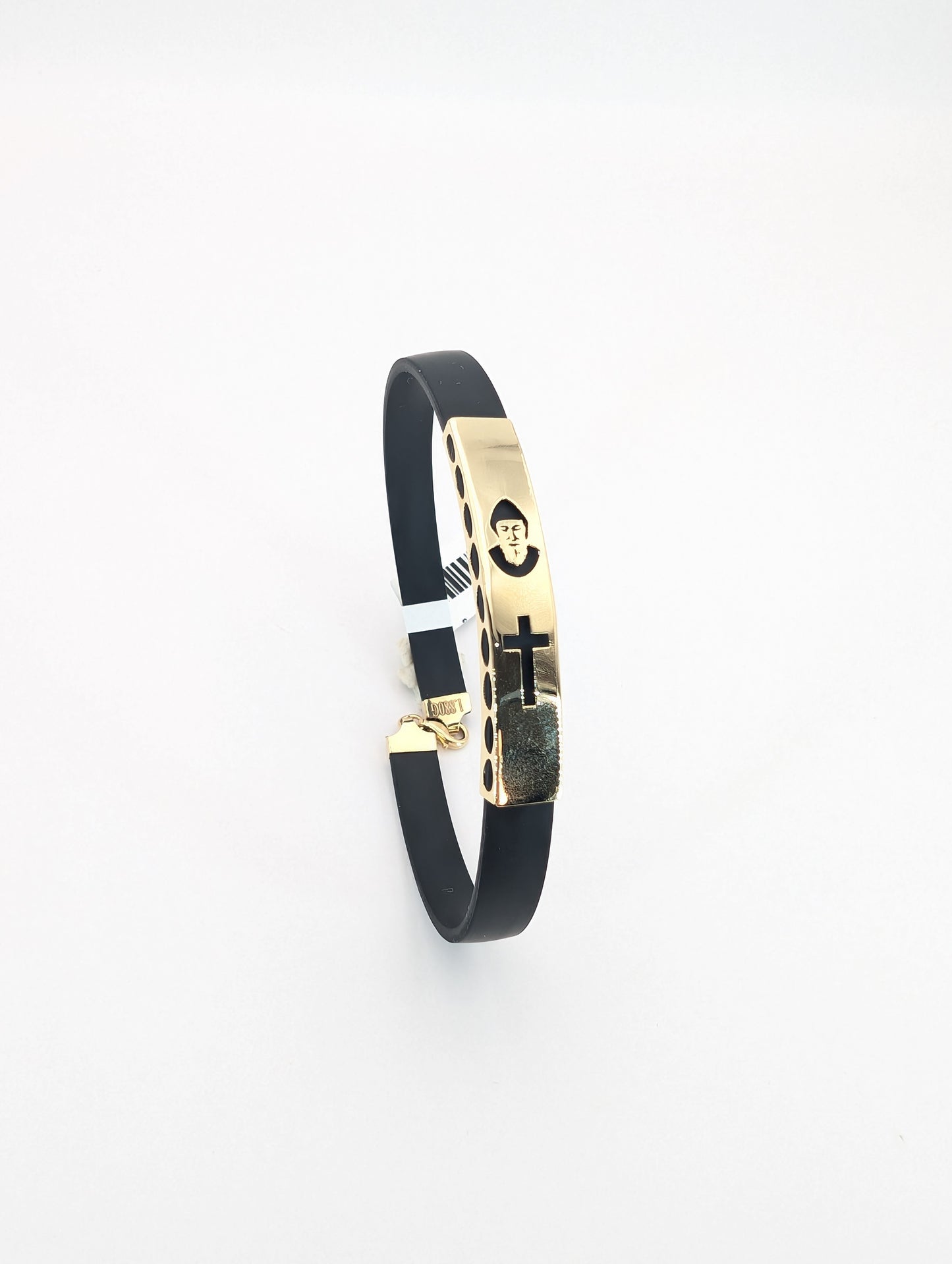 18K Gold St. Charbel & Cross Men's Bracelet