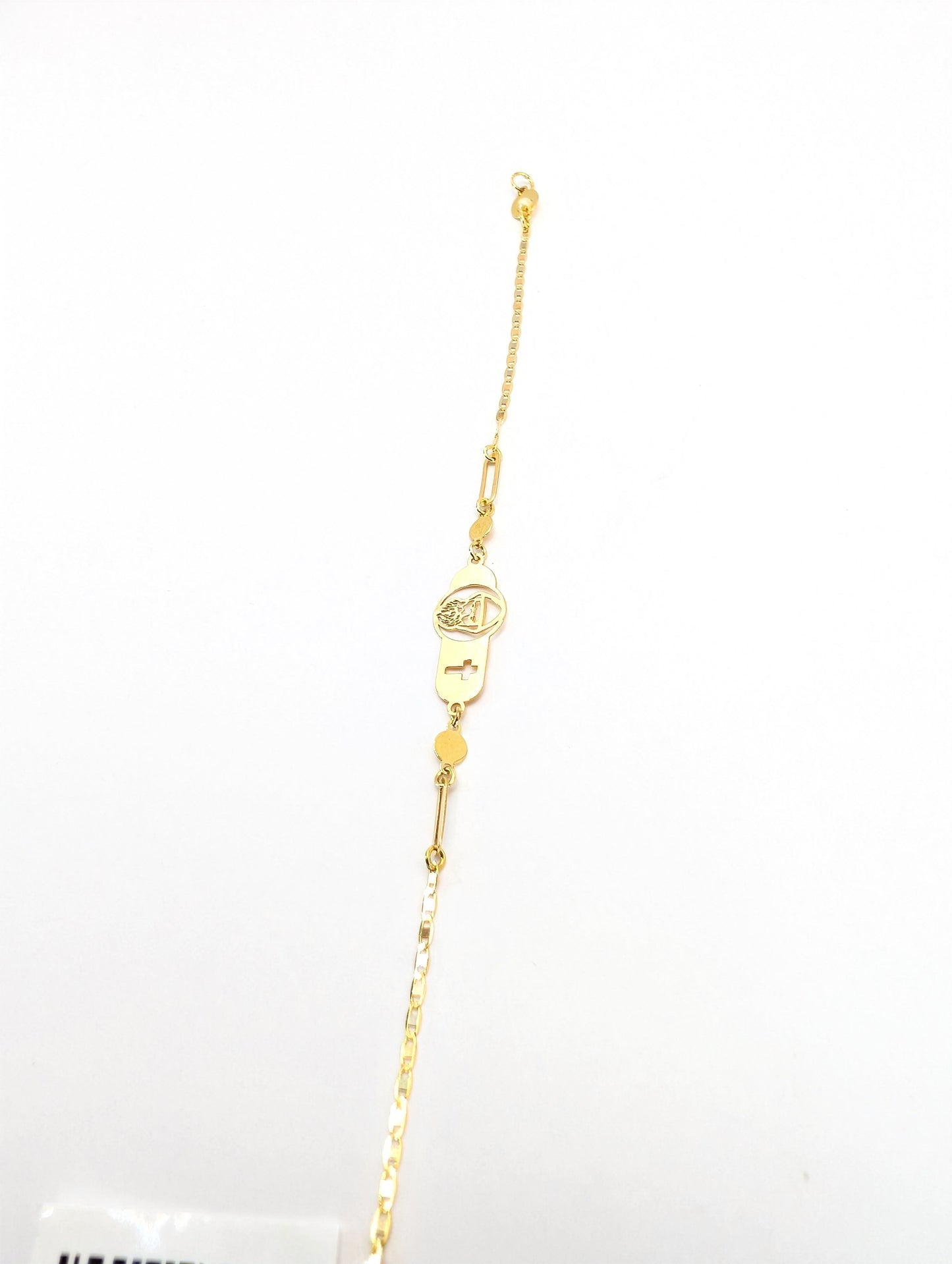 18KT Gold Faith Bracelet – Saint Charbel & Cross Plate