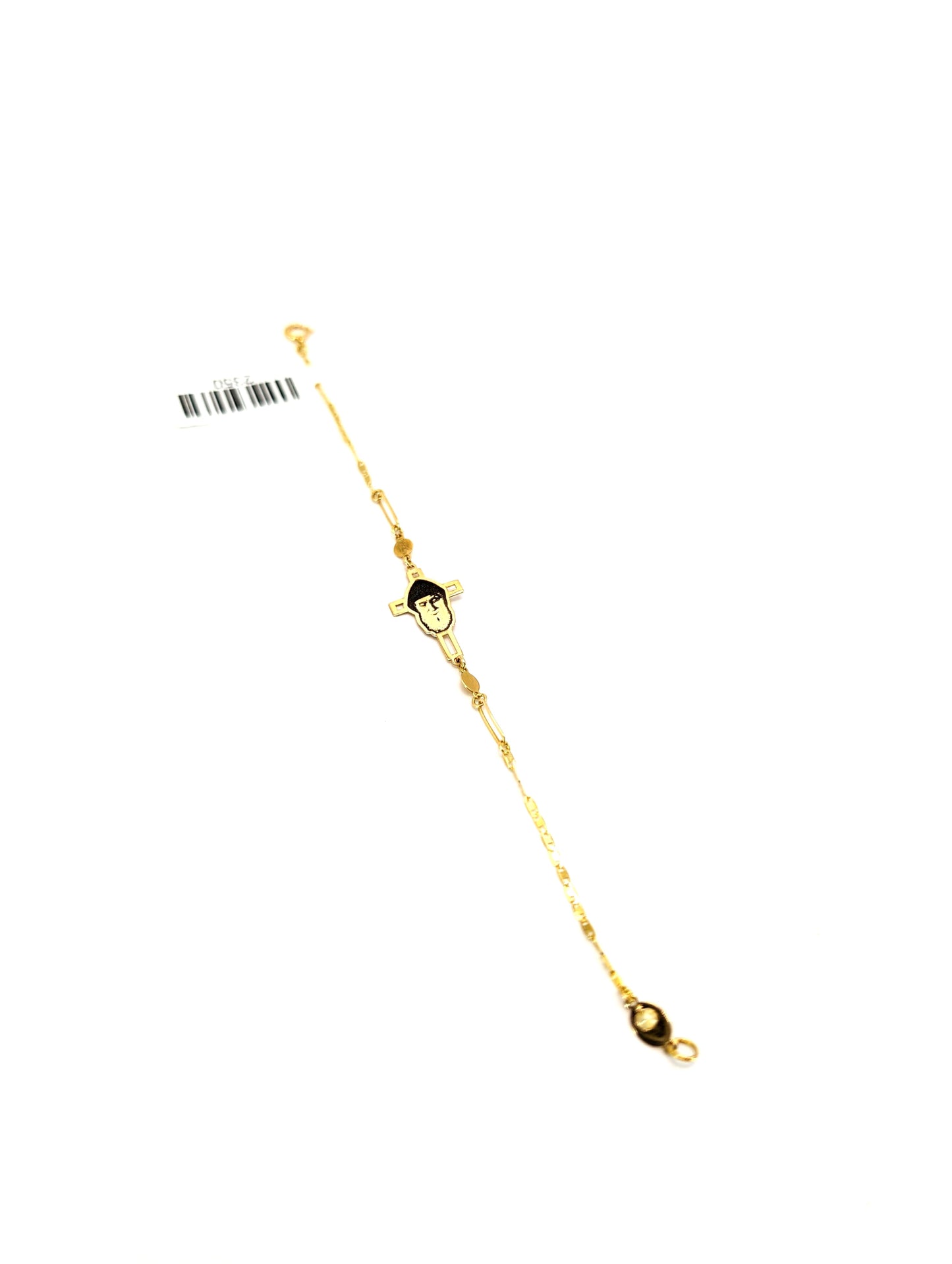 18KT Gold Saint Charbel/Cross Bracelet – Faith Design