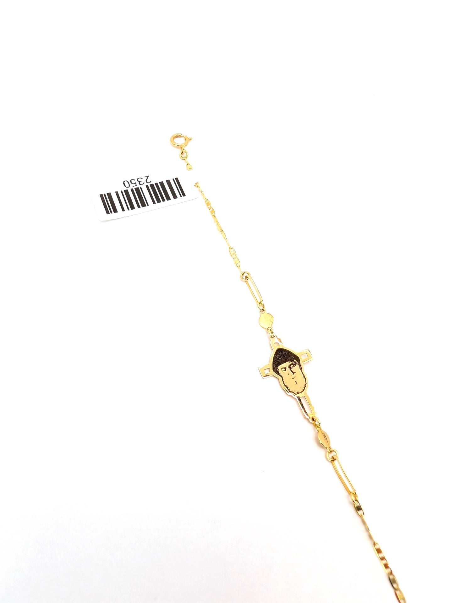 18KT Gold Saint Charbel/Cross Bracelet – Faith Design