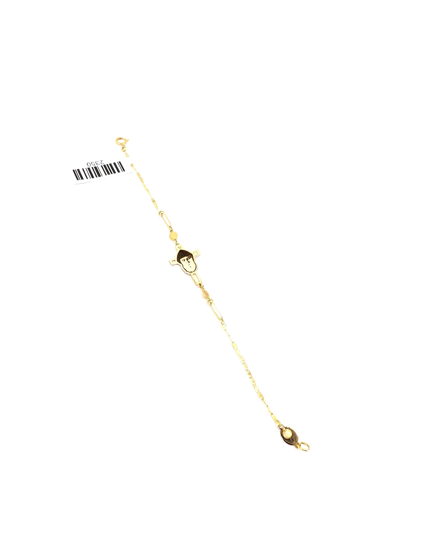 18KT Gold Saint Charbel/Cross Bracelet – Faith Design