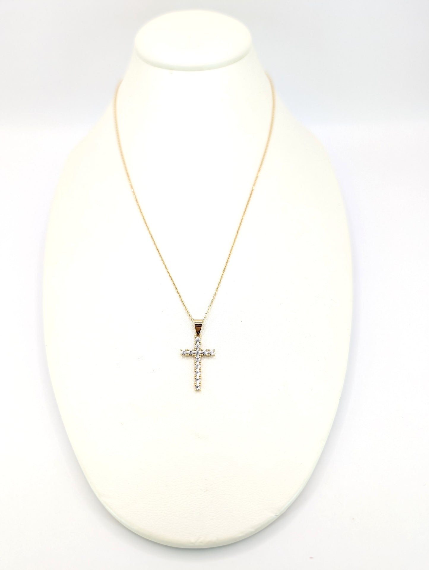 18KT Gold Radiant Cross Necklace