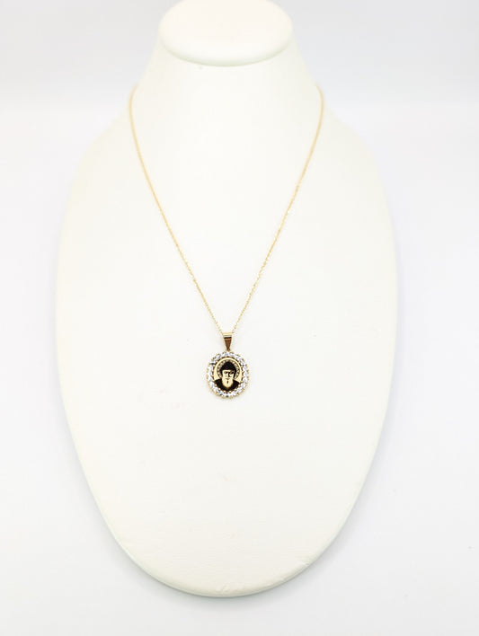 18KT Gold Saint Charbel Halo Necklace