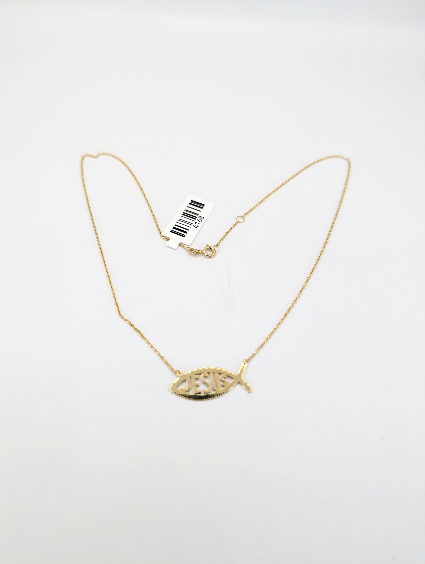 Jesus Ichthys Necklace in 18KT Gold