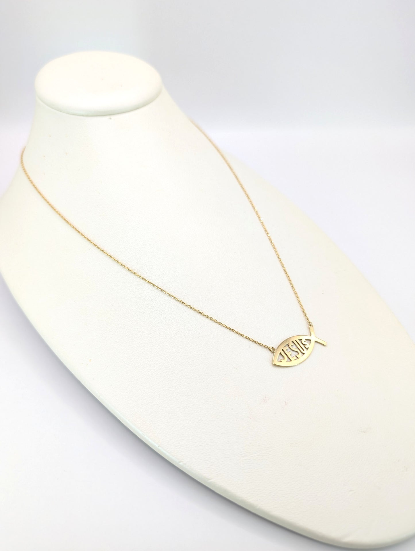 Jesus Ichthys Necklace in 18KT Gold
