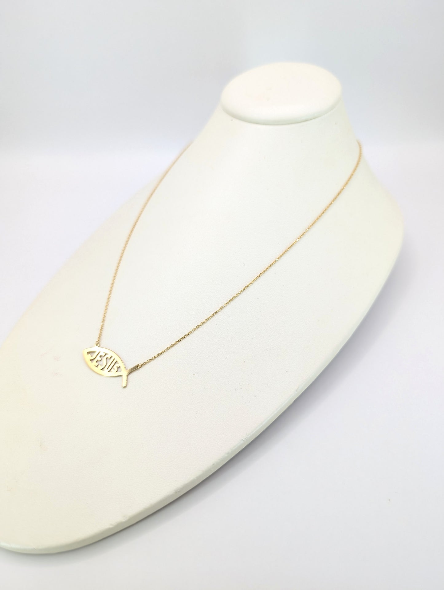 Jesus Ichthys Necklace in 18KT Gold