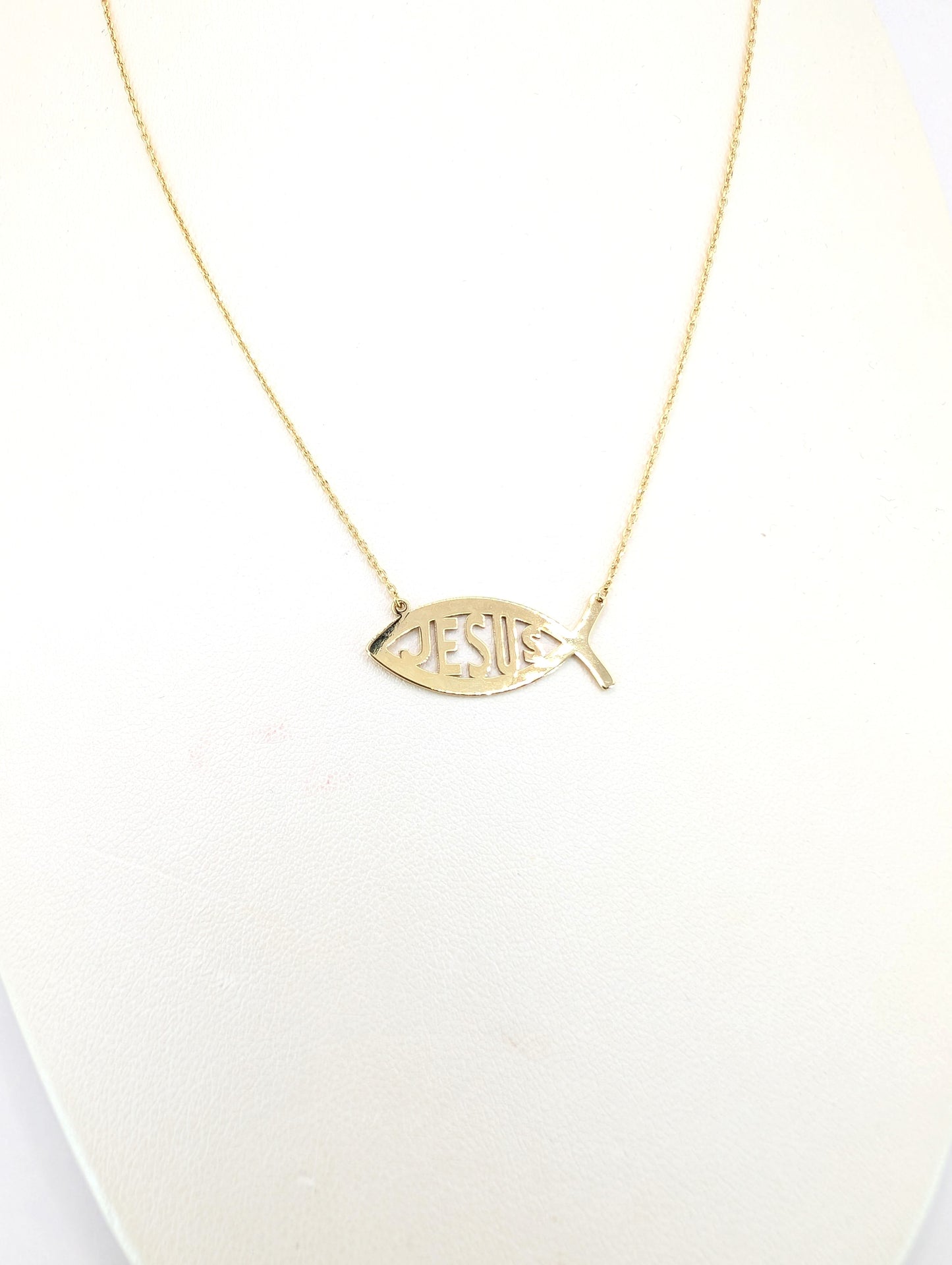 Jesus Ichthys Necklace in 18KT Gold