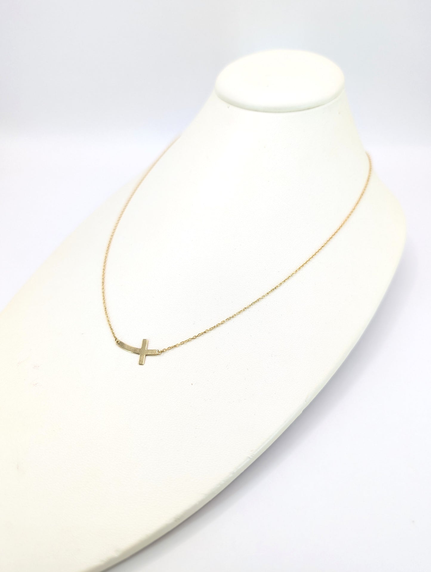 18KT Gold Contemporary Cross Necklace