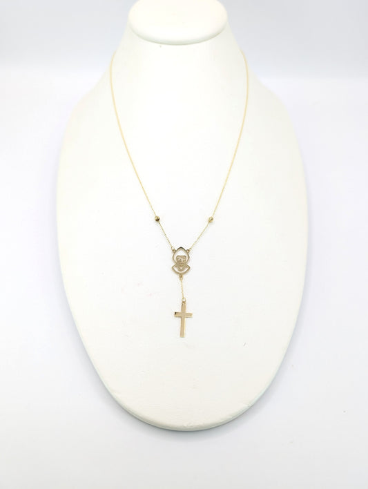 Saint Charbel Cross Drop Necklace