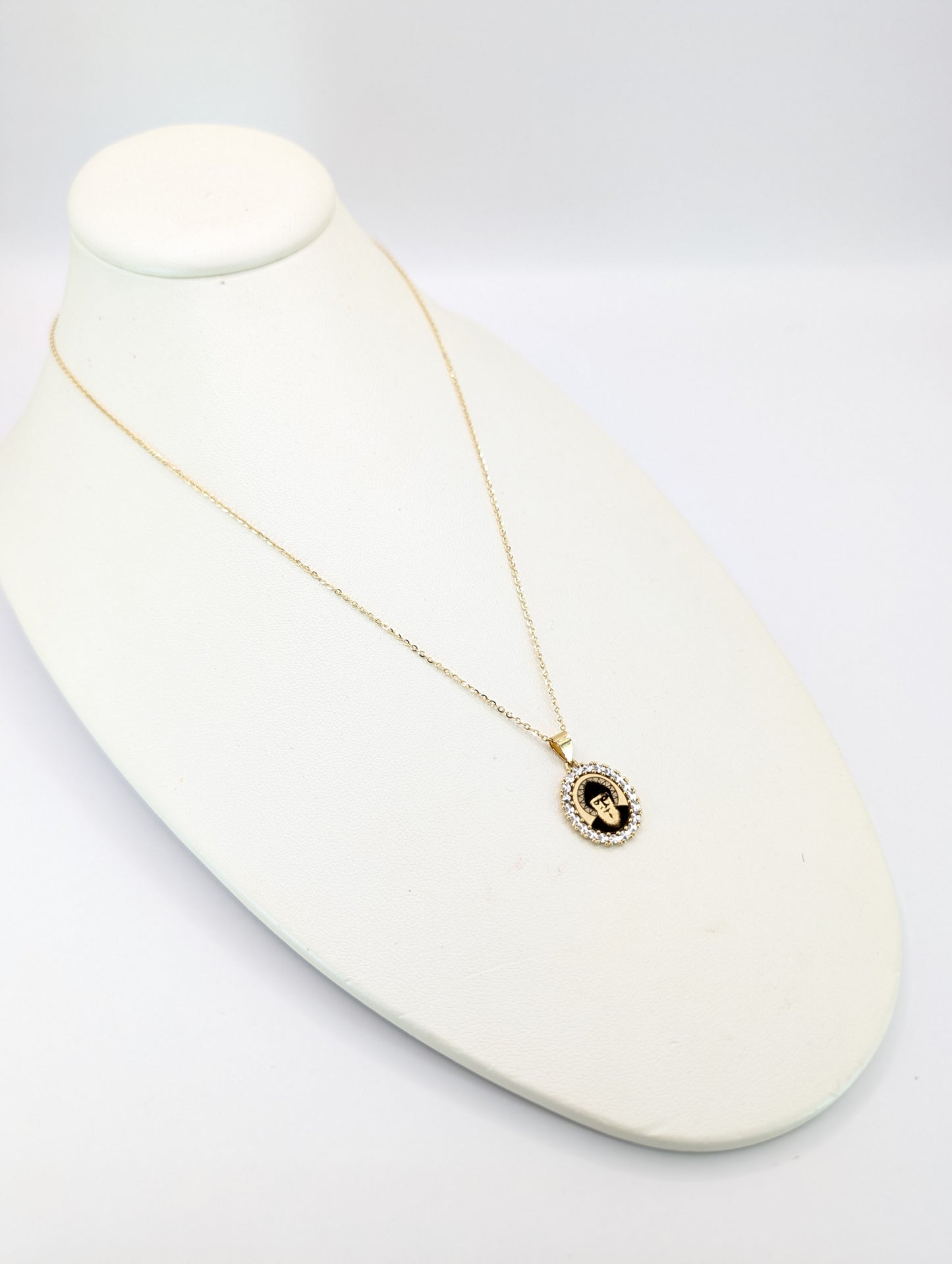 18KT Gold Saint Charbel Halo Necklace