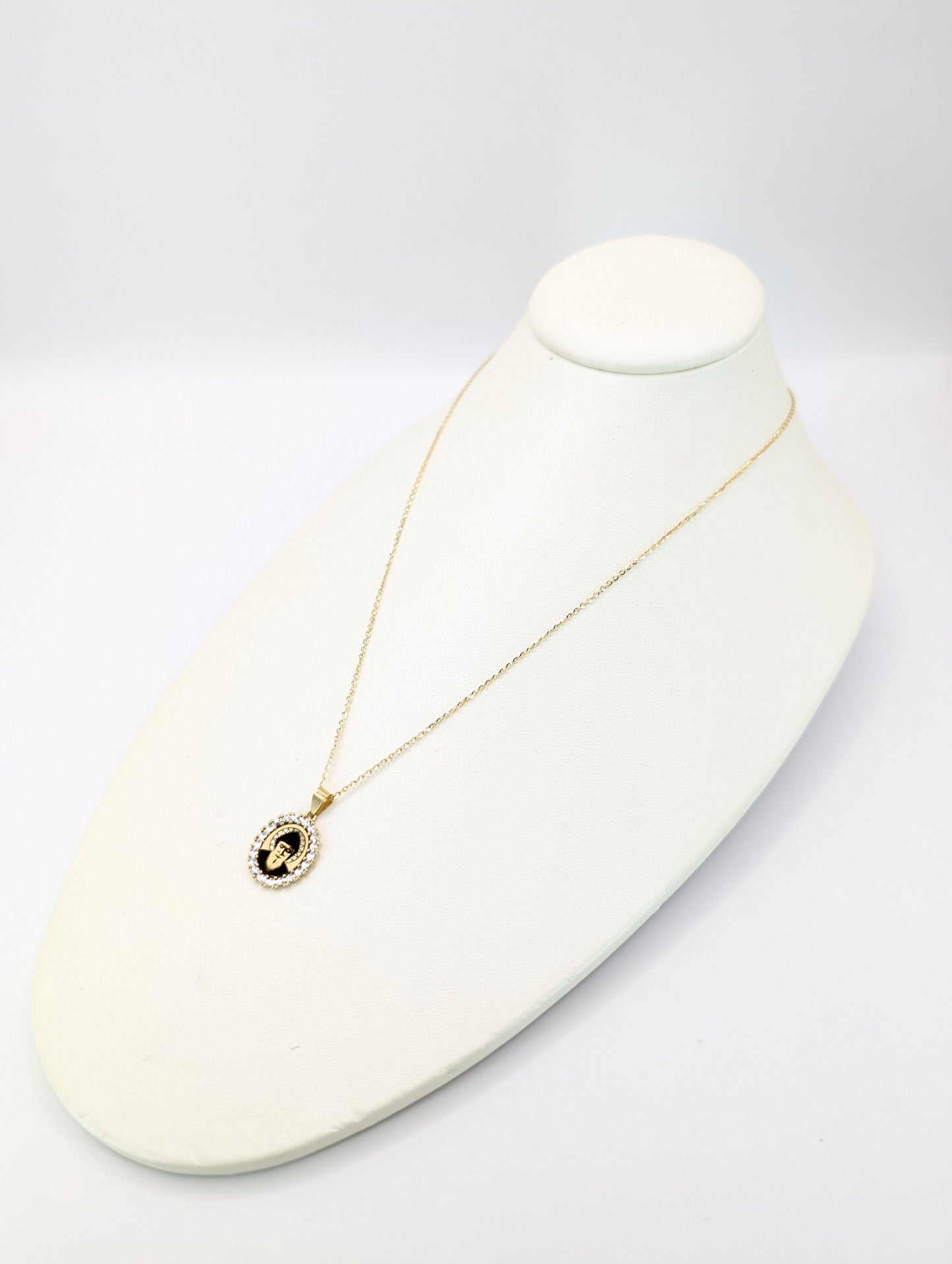 18KT Gold Saint Charbel Halo Necklace